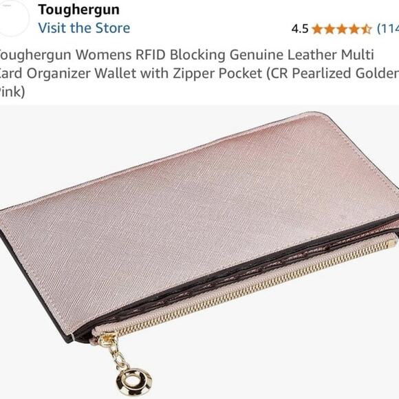 Toughergun Womens RFID Blocking Multi Card Organizer Wallet with Zipper Pocket - Picture 12 of 12